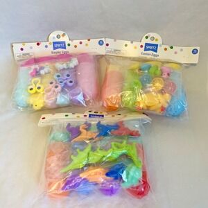 Spritz Easter Plastic Eggs and Fillers 3 Pack Bundle Dinosaurs Unicorns Ducks